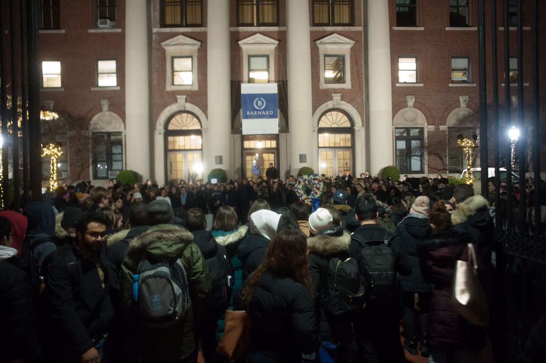 Hundreds of students head to a vigil at Barnard for Tessa Majors